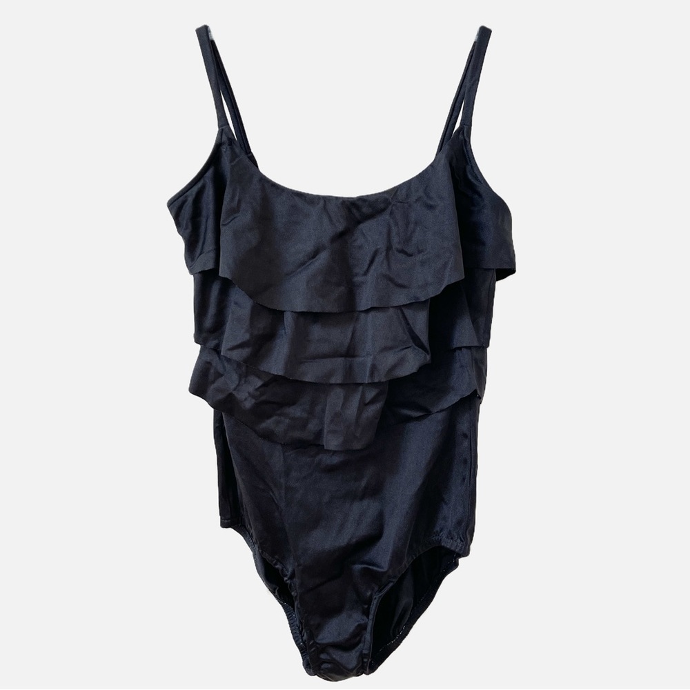 Sirena One Piece Black Tiered Swimsuit Size 12